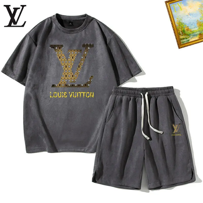 louis vuitton lv survetements manches courtes pour homme s_12353aa